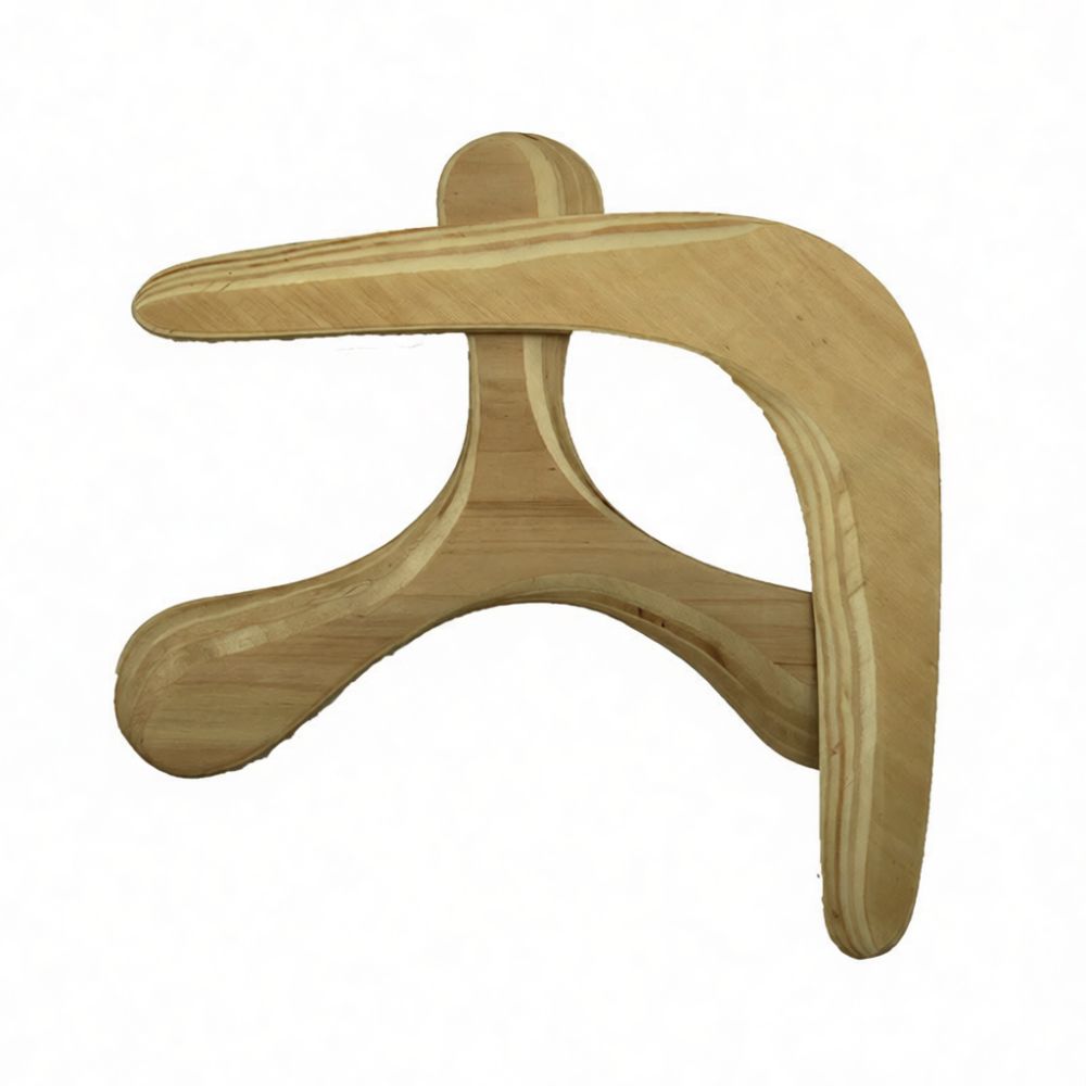 Sports Equipment In Flight - Hand Polished Wooden Boomerang Flying Disc