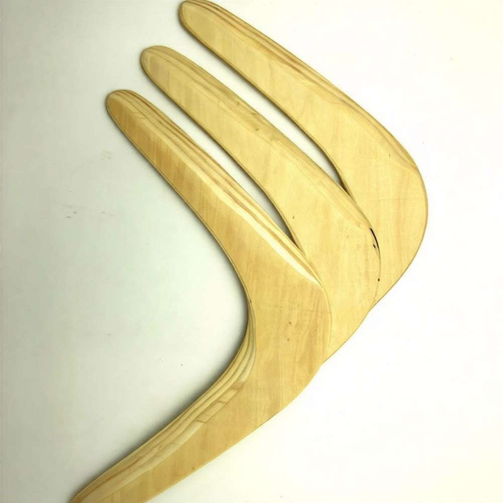 Hand Polished Wooden Boomerang - Sports Equipment In Flight 评论和价格